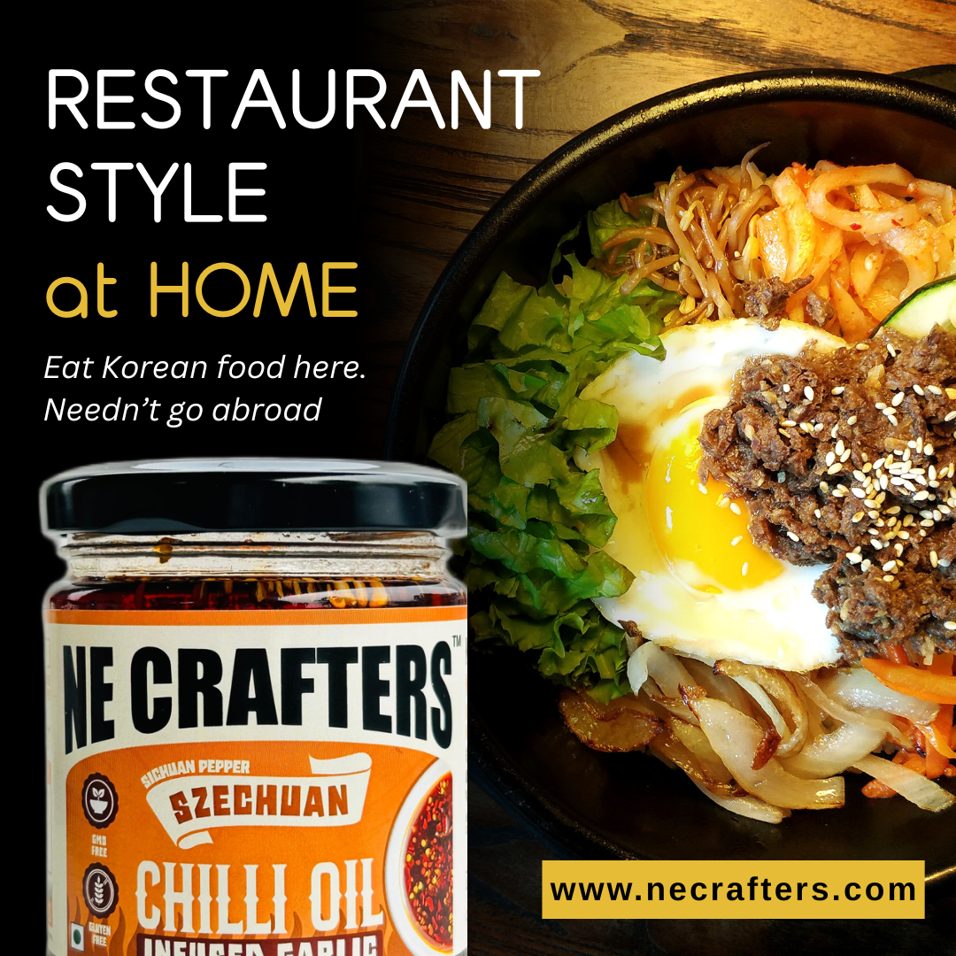 Korean dish with NE CRAFTERS Szechuan Chilli Oil 
