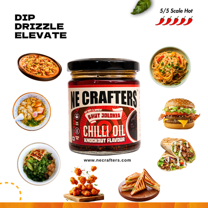 Chilli oil with pizza noodles ramen burger sandwich